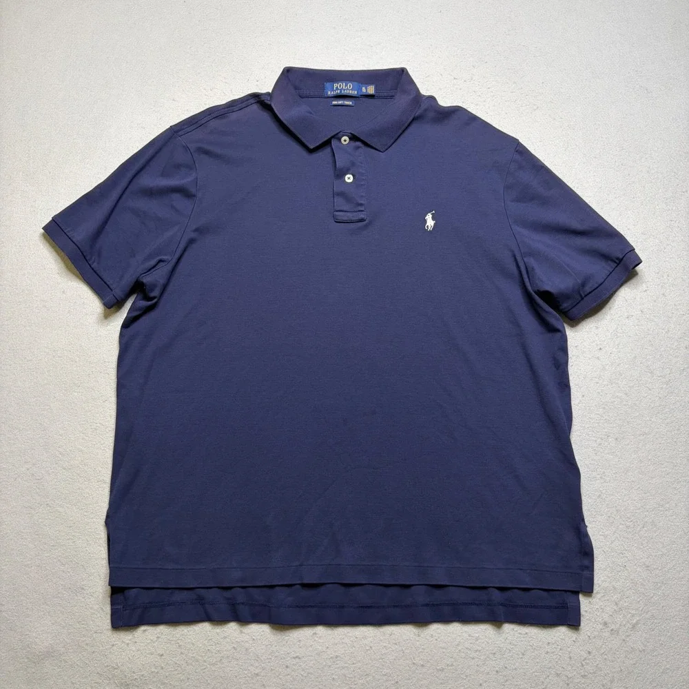 Polo Ralph Lauren Polo Shirt Mens XL Navy Blue Pima Soft Touch Short Sleeve Pony